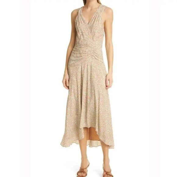 NWT Jonathan Simkhai | Priscilla Marocain High/Low Midi Dress 4 - Picture 1 of 11